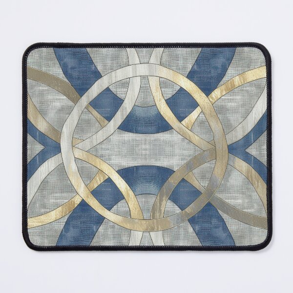 Item preview, Abstract Blue and Gold Interlocking Circles Pattern designed and sold by brandway.