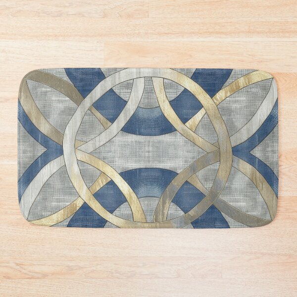 Item preview, Abstract Blue and Gold Interlocking Circles Pattern designed and sold by brandway.