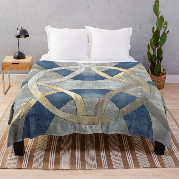 Item preview, Abstract Blue and Gold Interlocking Circles Pattern designed and sold by brandway.