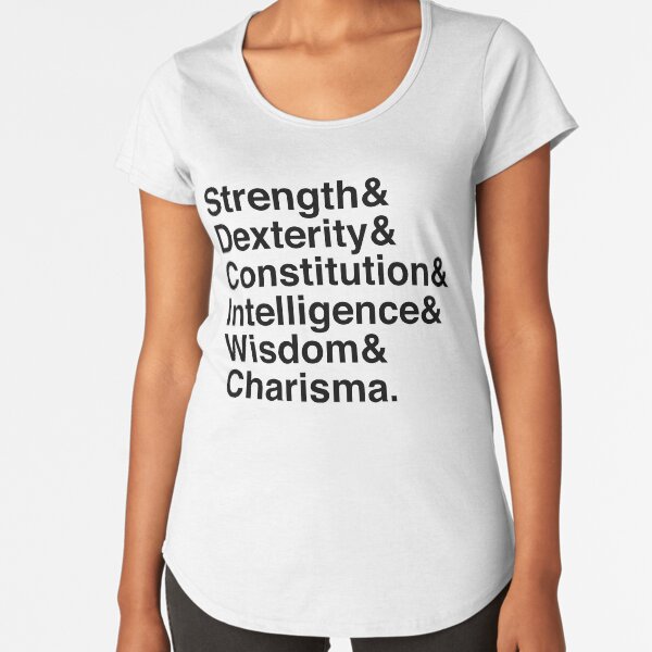D&D Stats Ampersand (Black) Premium Scoop T-Shirt