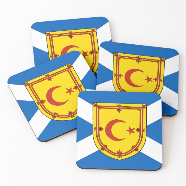 Item preview, Scottish Saltire Flag with Crescent Moon & Star Shield (Bratach shalainn na h-Alba le gealach corran & sgiath reult) designed and sold by JonathanR1994.