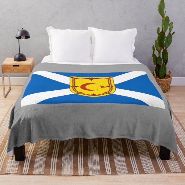 Item preview, Scottish Saltire Flag with Crescent Moon & Star Shield (Bratach shalainn na h-Alba le gealach corran & sgiath reult) designed and sold by JonathanR1994.