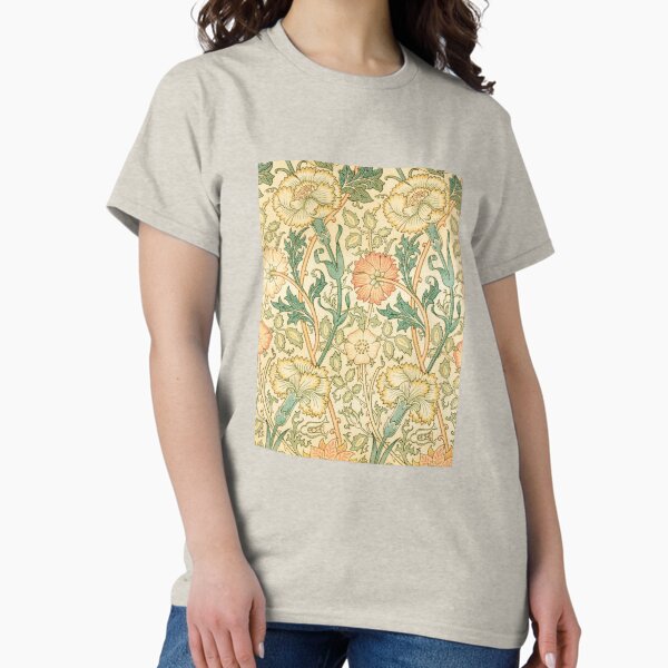 Pink and Rose Print by William Morris | P373 Classic T-Shirt