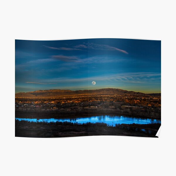 Majestic Albuquerque Moon Poster