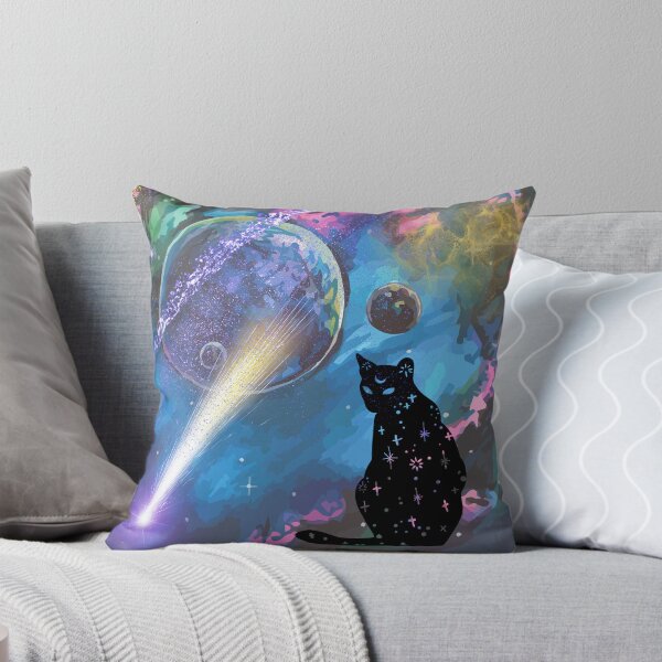 Item preview, Witchy Galactic Watercolour Style Mystical Cat Kitty designed and sold by WildWoodlandWitch.