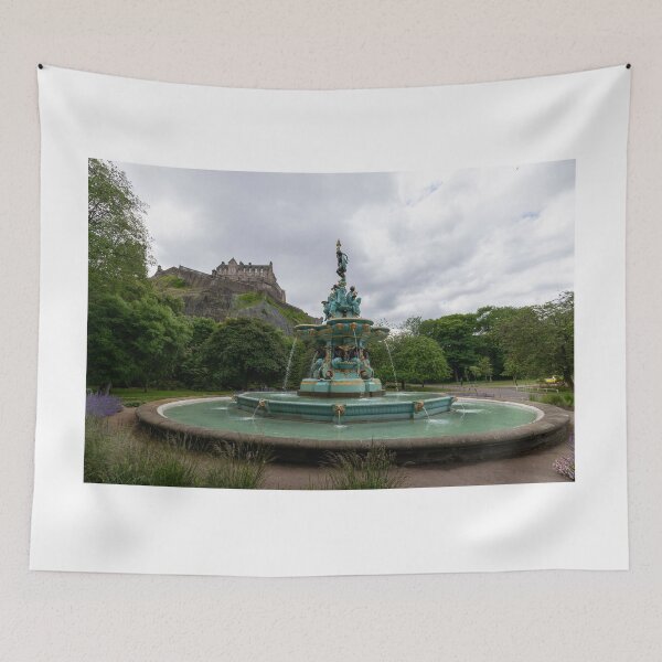Item preview, The fountain and the castle of Edimburgh designed and sold by pietrofoto.