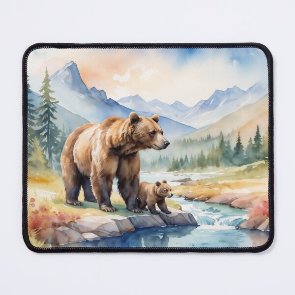 Item preview, Bear with its cub in a river designed and sold by CreativPurpose.