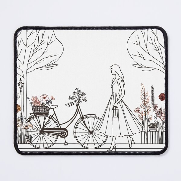 Item preview, Elegant Lady Walking Past Flowery Street designed and sold by Dynke.