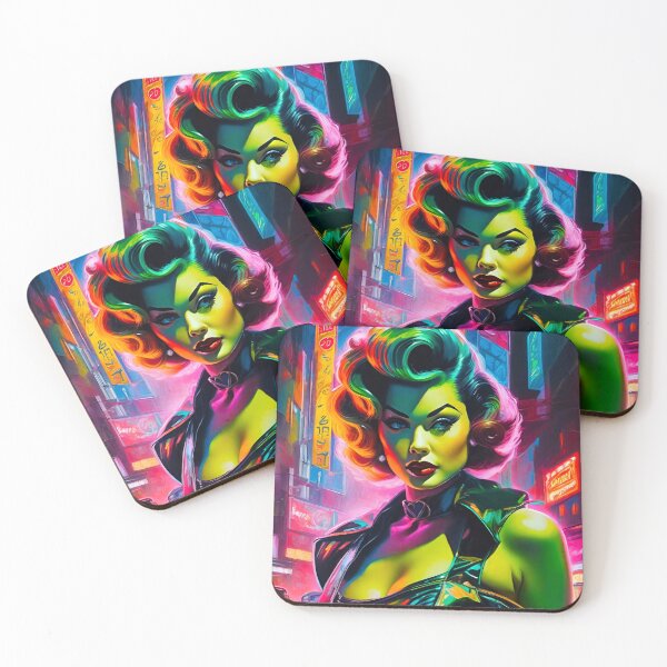Item preview, Neon green Pinup Girl  designed and sold by MatrixTattoo.