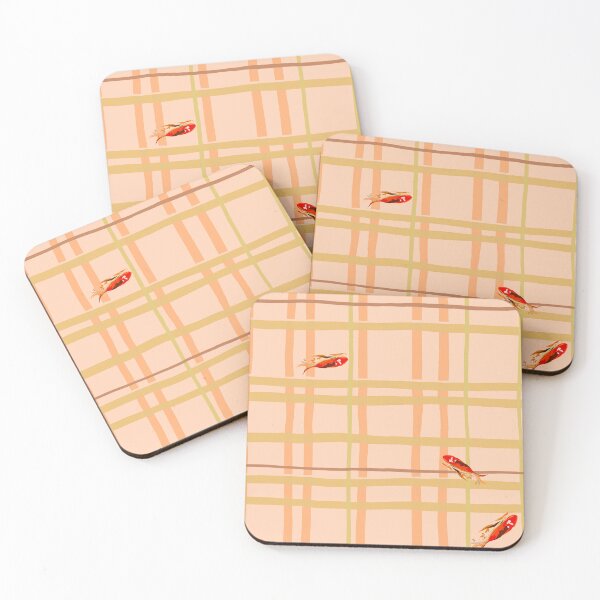 Item preview, Little fish swimming around on checkered background designed and sold by Lilly-Rune.