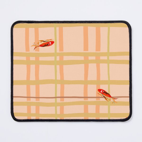 Item preview, Little fish swimming around on checkered background designed and sold by Lilly-Rune.