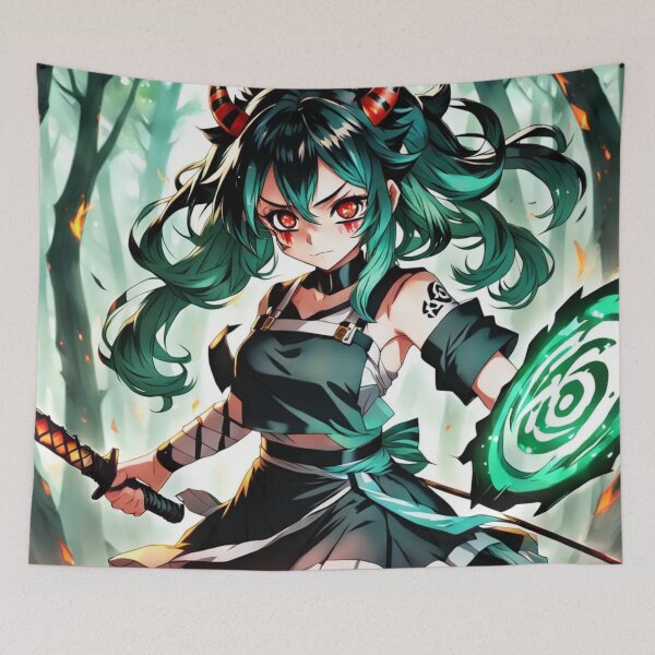 Item preview, Anime Girl- Green Theme designed and sold by AnimeRay.