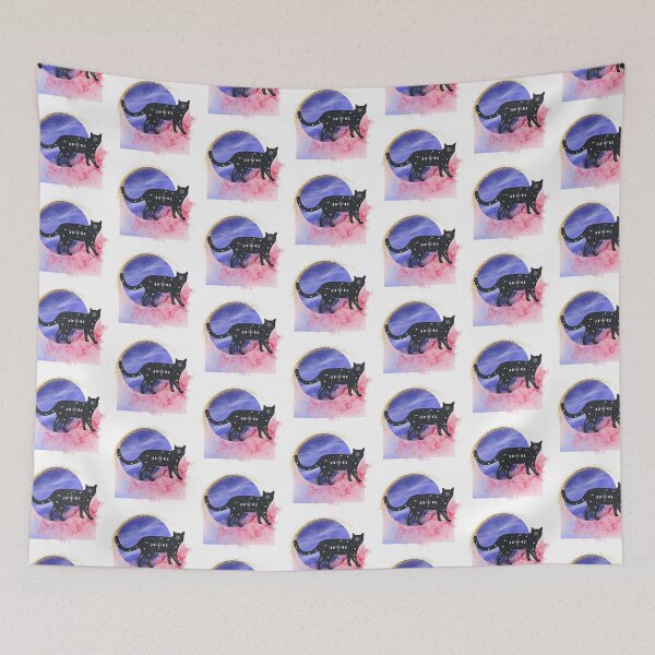 Item preview, Witchy Galactic Watercolour Style Mystical Cat Kitty designed and sold by WildWoodlandWitch.