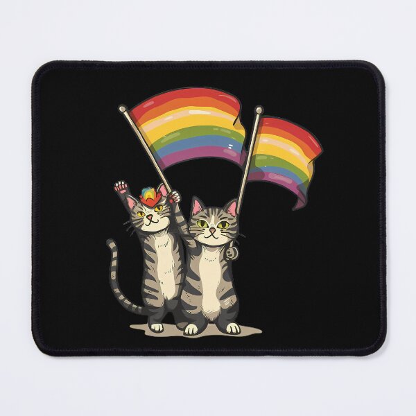 Item preview, “Feline Proud – Rainbow Cat Duo” designed and sold by Art-Vortex-fr.