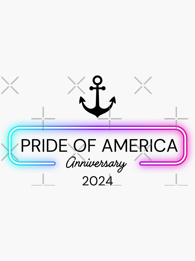 Thumbnail 3 of 3, Sticker, Neon Pride of America Anniversary 2024 designed and sold by PrideofAmerica.
