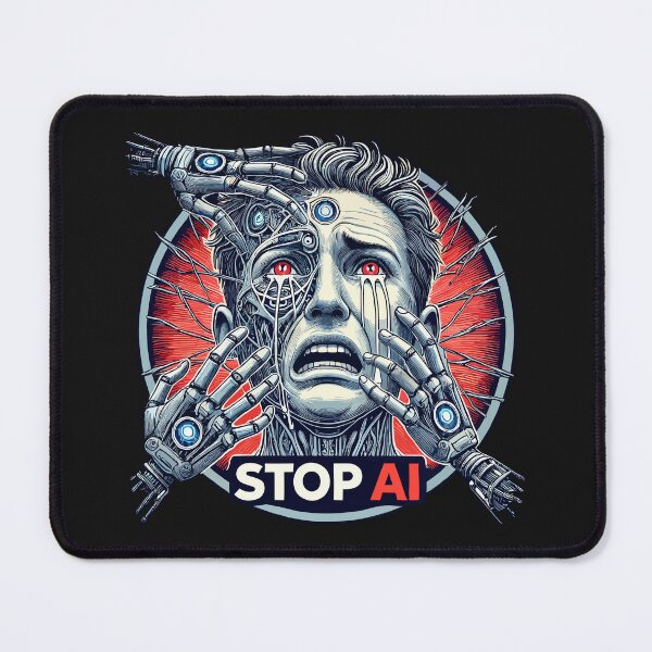Item preview, Stop AI - Cybernetic Man Under Attack designed and sold by SerhiiArt.