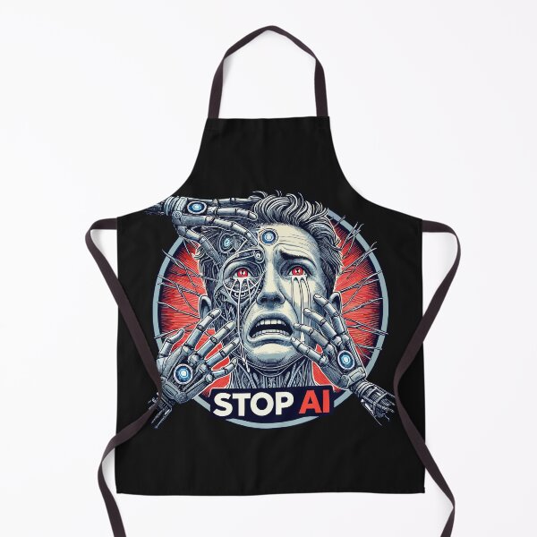 Item preview, Stop AI - Cybernetic Man Under Attack designed and sold by SerhiiArt.