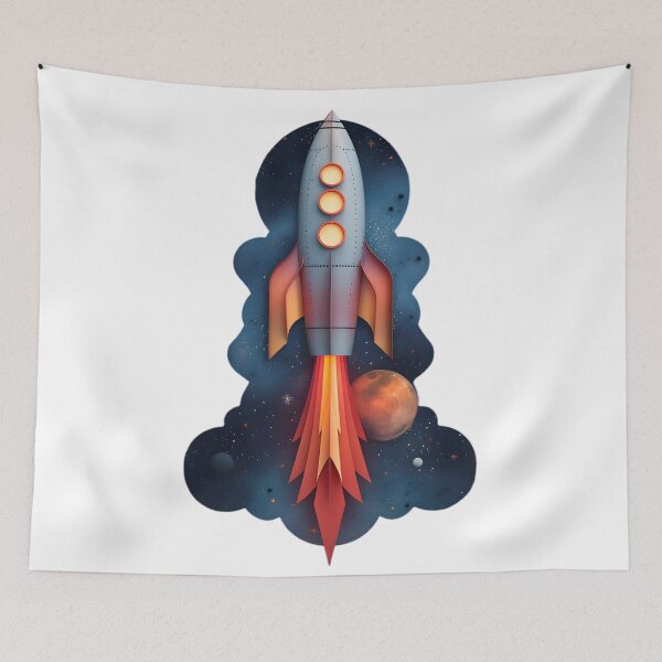 Item preview, Cosmic Journey: Minimalist Rocket Ship designed and sold by AI-Only Creations.
