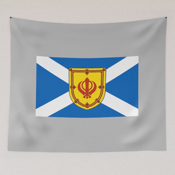 Item preview, Scottish Saltire Flag with Sikhism Symbol Shield (Bratach Saltire na h-Alba le Sgiath Semol SiKhism) designed and sold by JonathanR1994.