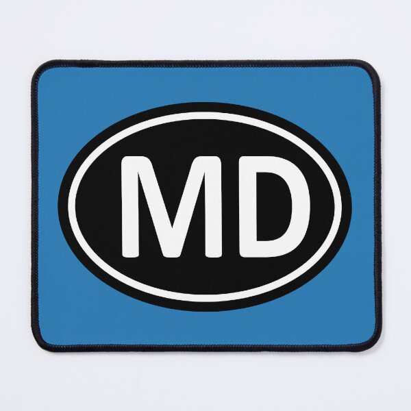 Item preview, MD Initials Monogram Oval White Letters designed and sold by Jeallan Designs.