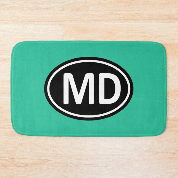 Item preview, MD Initials Monogram Oval White Letters designed and sold by Jeallan Designs.