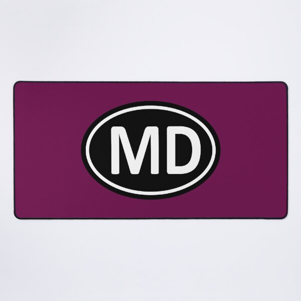 Item preview, MD Initials Monogram Oval White Letters designed and sold by Jeallan Designs.