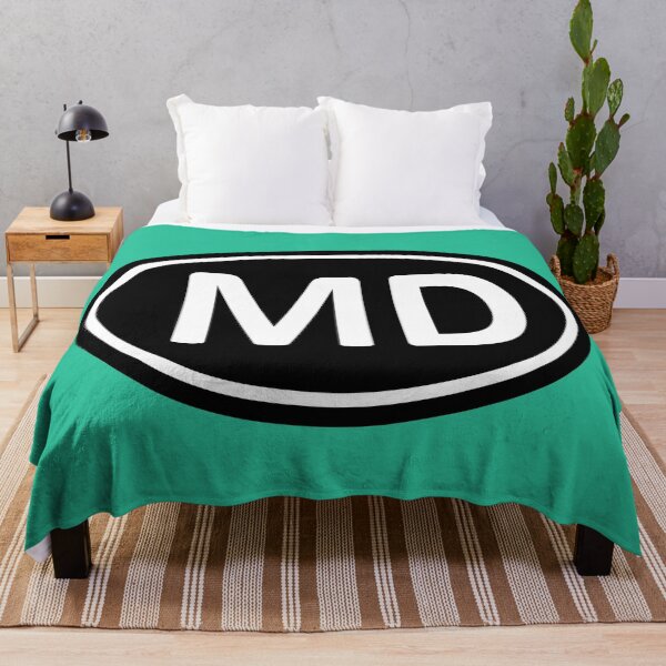 Item preview, MD Initials Monogram Oval White Letters designed and sold by Jeallan Designs.