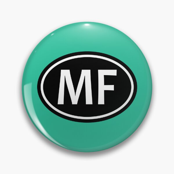 Item preview, MF Initials Monogram Oval White Letters designed and sold by Jeallan Designs.