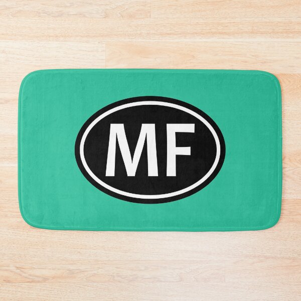 Item preview, MF Initials Monogram Oval White Letters designed and sold by Jeallan Designs.