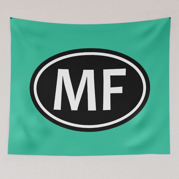 Item preview, MF Initials Monogram Oval White Letters designed and sold by Jeallan Designs.