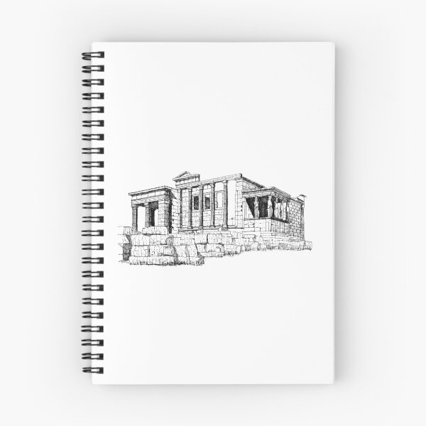 Item preview, Athens Acropolis hand drawing architecture black and white monochrome architectural drawing designed and sold by junyangcaidraw.