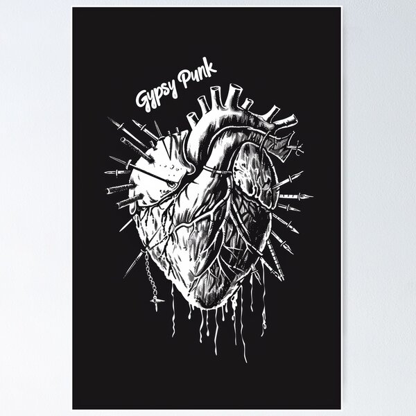 Item preview, Gothic Heart “Gypsy Punk” with Retrofuturistic Font designed and sold by Piotrek0001.