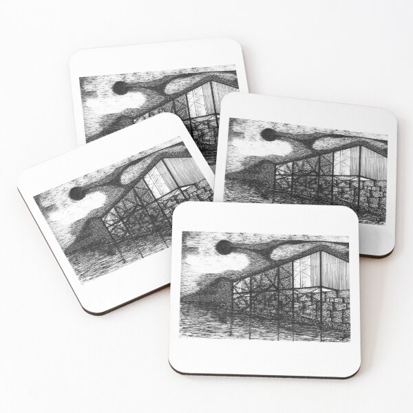 Item preview, Abstract architecture hand drawing architecture black and white monochrome architectural drawing designed and sold by junyangcaidraw.