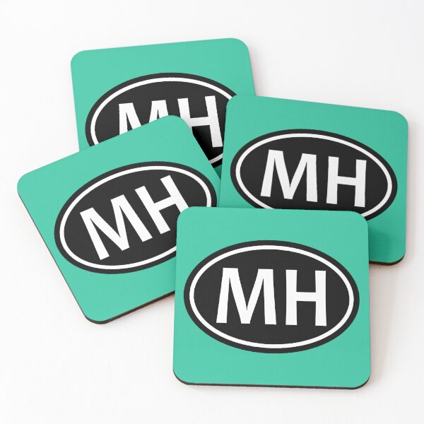 Item preview, MH Initials Monogram Oval White Letters designed and sold by Jeallan Designs.