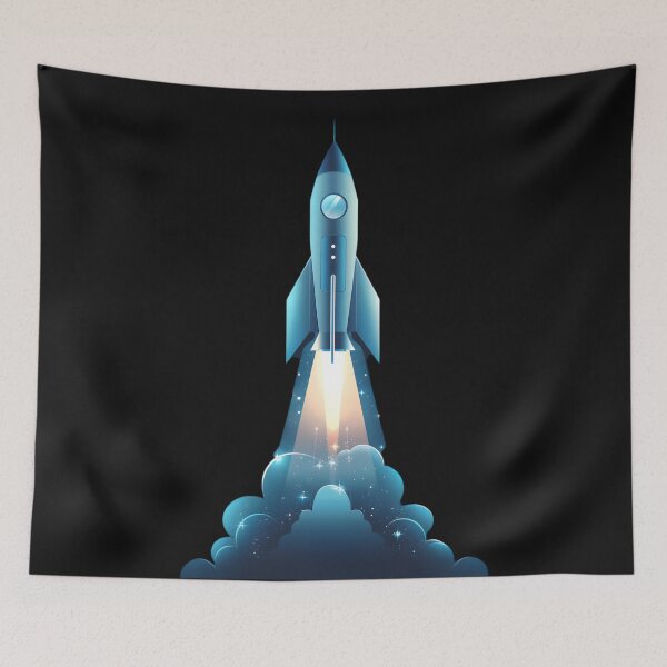 Item preview, Space Voyage: Minimalist Rocket Ship Art designed and sold by AI-Only Creations.