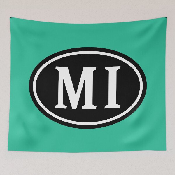 Item preview, MI Initials Monogram Oval White Letters designed and sold by Jeallan Designs.