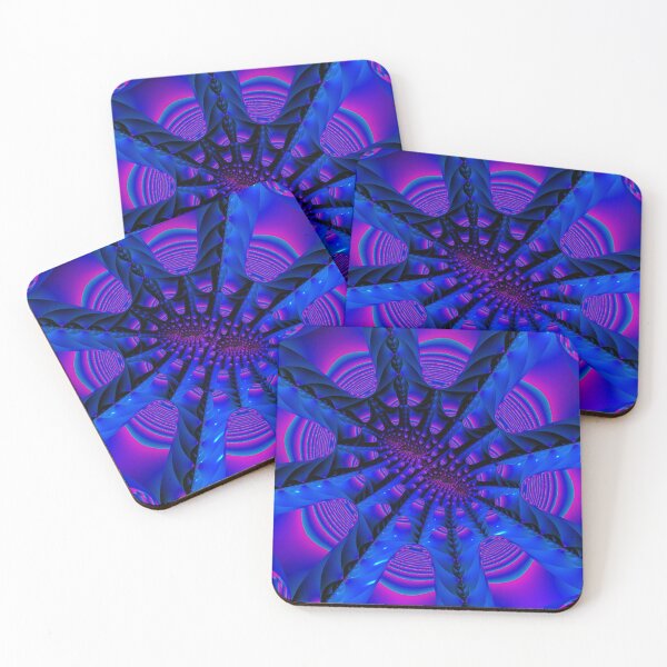 Item preview, Mandelbrot 94 - Par de almohadillas centrales rodeadas por un fondo intrincadamente estriado en color violeta ultravioleta designed and sold by Draeger0.