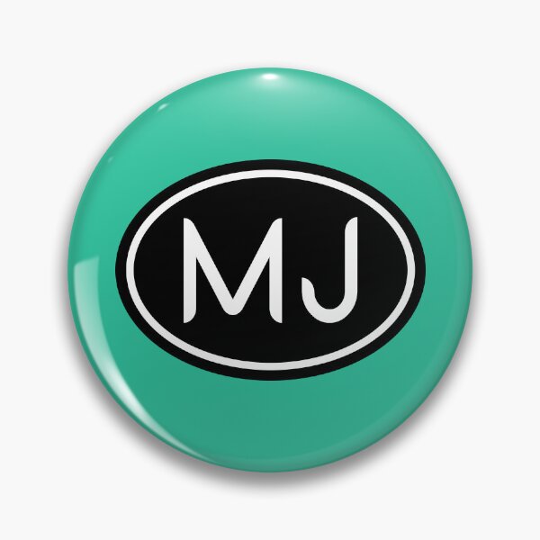 Artikelvorschau, MJ Initialen Monogramm ovale weiße Buchstaben entworfen und verkauft von Jeallan Designs.
