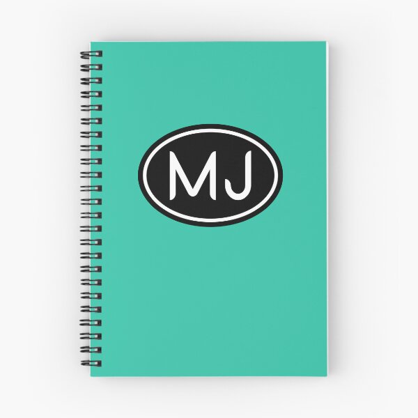 Item preview, MJ Initials Monogram Oval White Letters designed and sold by Jeallan Designs.