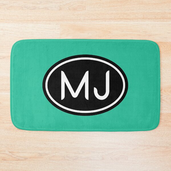 Item preview, MJ Initials Monogram Oval White Letters designed and sold by Jeallan Designs.