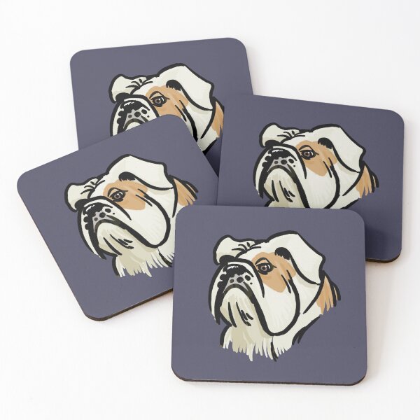 Artikelvorschau, Cartoon-Gesicht eines englischen Bulldoggenhundes entworfen und verkauft von CreateForDogs.