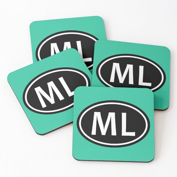 Item preview, ML Initials Monogram Oval White Letters designed and sold by Jeallan Designs.