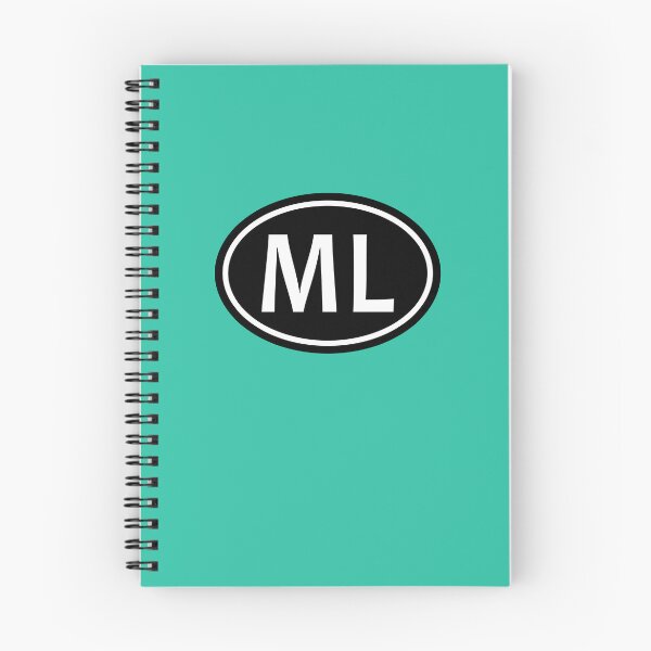 Aperçu de l'œuvre ML Initiales Monogramme Ovale Lettres Blanches créée et vendue par Jeallan Designs.