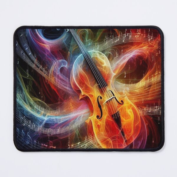 Item preview, A Cello Surrounded By Music Notation & Color AI Generated designed and sold by BrightrDayMusicArt.