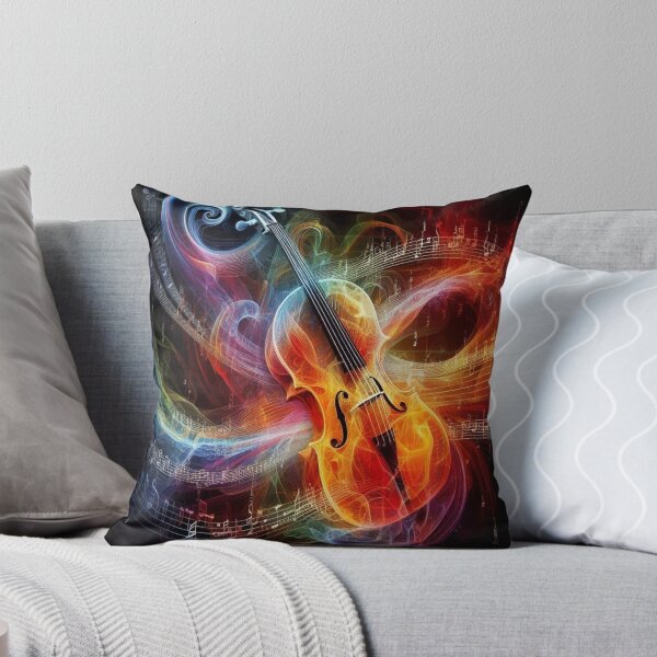 Item preview, A Cello Surrounded By Music Notation & Color AI Generated designed and sold by BrightrDayMusicArt.
