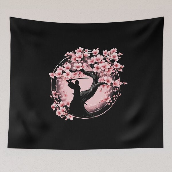 Item preview, Samurai training under a blooming cherry tree designed and sold by Aquillashop.