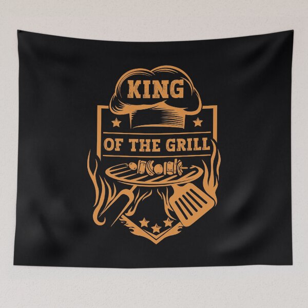 Item preview, KING OF THE GRILL Funny Barbeque Humor, Kitchen Quote, Grill Master vibe humour, Grilling and Barbeque Season, Summer Barbeque Outdoor Party Chef Quote designed and sold by zenturtlemerch.