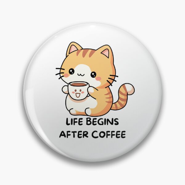 Item preview, Life Begins After Coffee Cat designed and sold by cutiepookie.