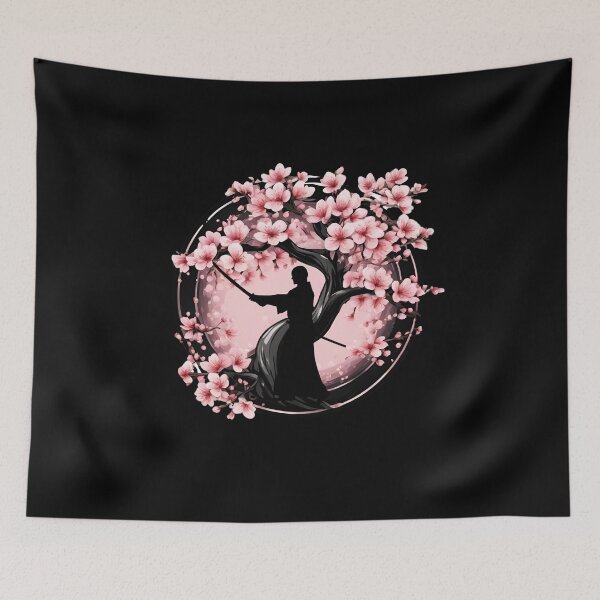 Item preview, Japanese warrior training under the cherry blossom tree designed and sold by Aquillashop.