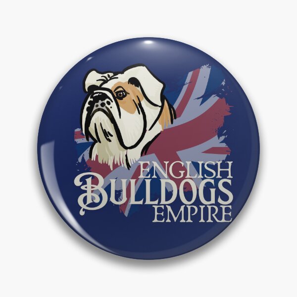 Aperçu de l'œuvre Visage de bouledogue britannique sur une épine drapeau britannique créée et vendue par CreateForDogs.
